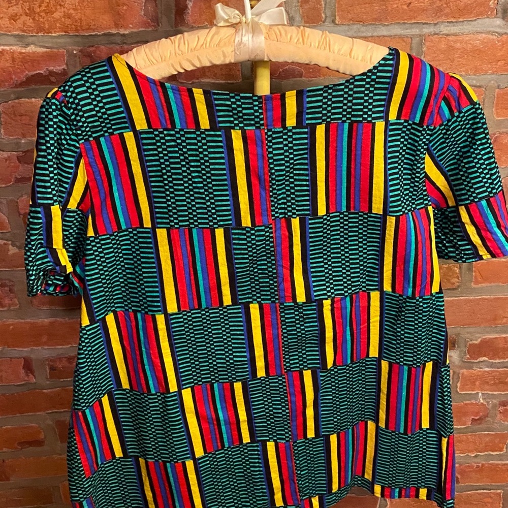 quilted pattern tee smile embroidery short sleeve
